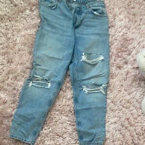 Zara Light Blue Distressed Women Jeans